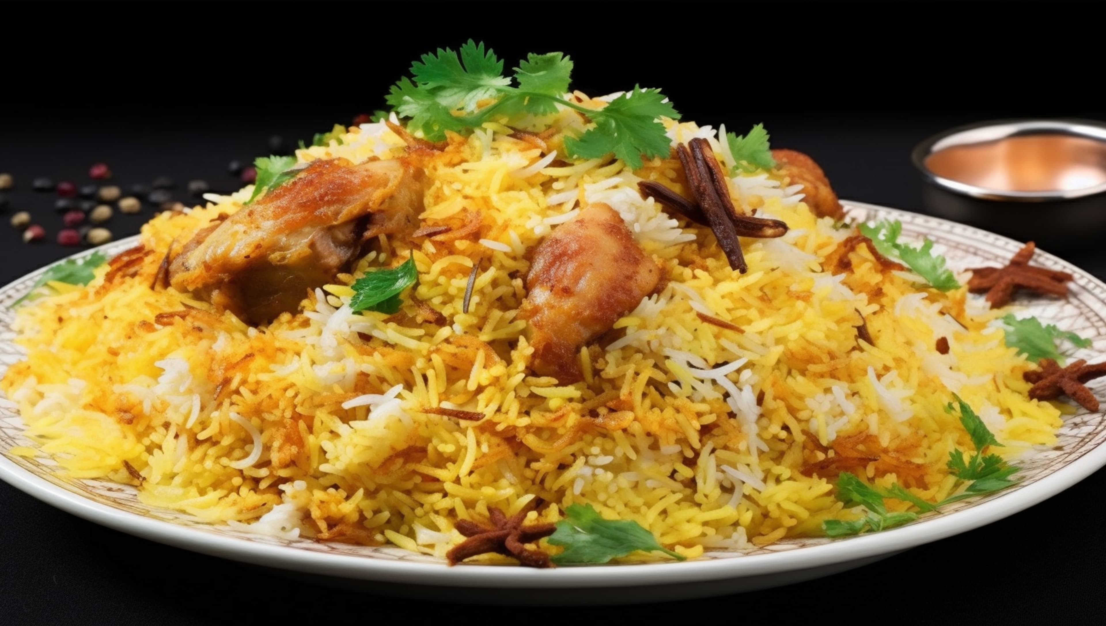 A delicious plate of traditional Chicken Biryani
